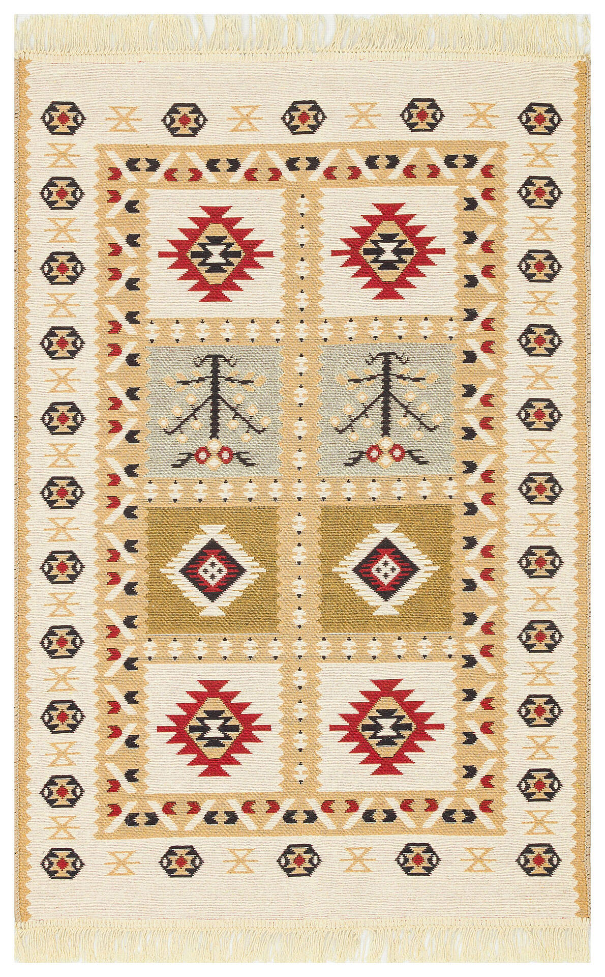 Arya AR 28 Kırmızı - Yıkanabilir Çift Taraflı Modern Dokuma Kilim
